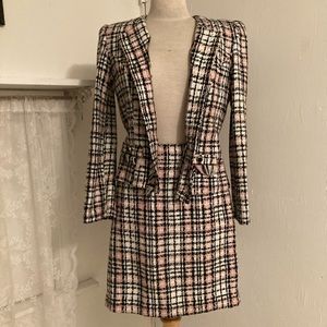 Chanel tweed dupe skirt & blazer set